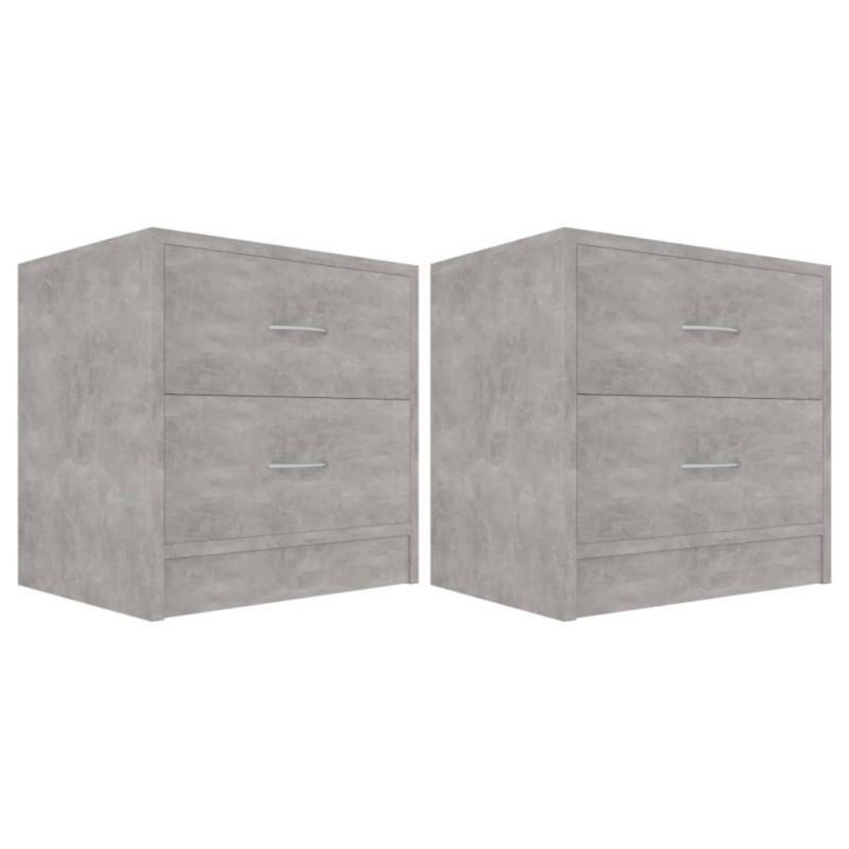 VIDAXL Tables de chevet 2 pcs Gris béton 40x30x40 cm Bois d ingénierie