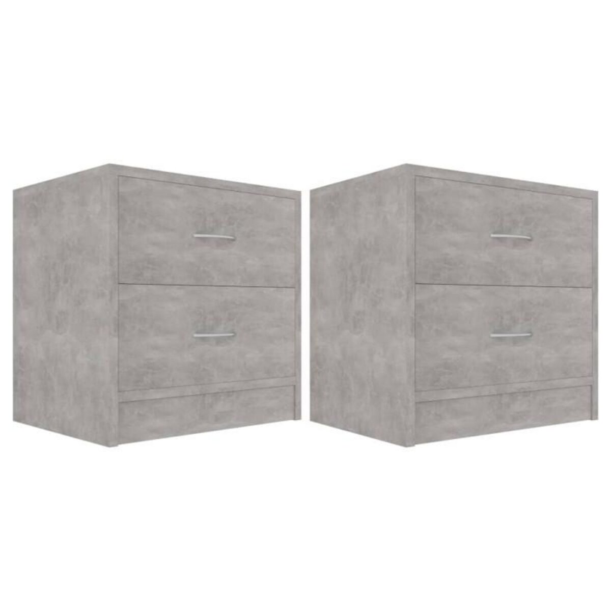 VIDAXL Tables de chevet 2 pcs Gris béton 40x30x40 cm Bois d ingénierie