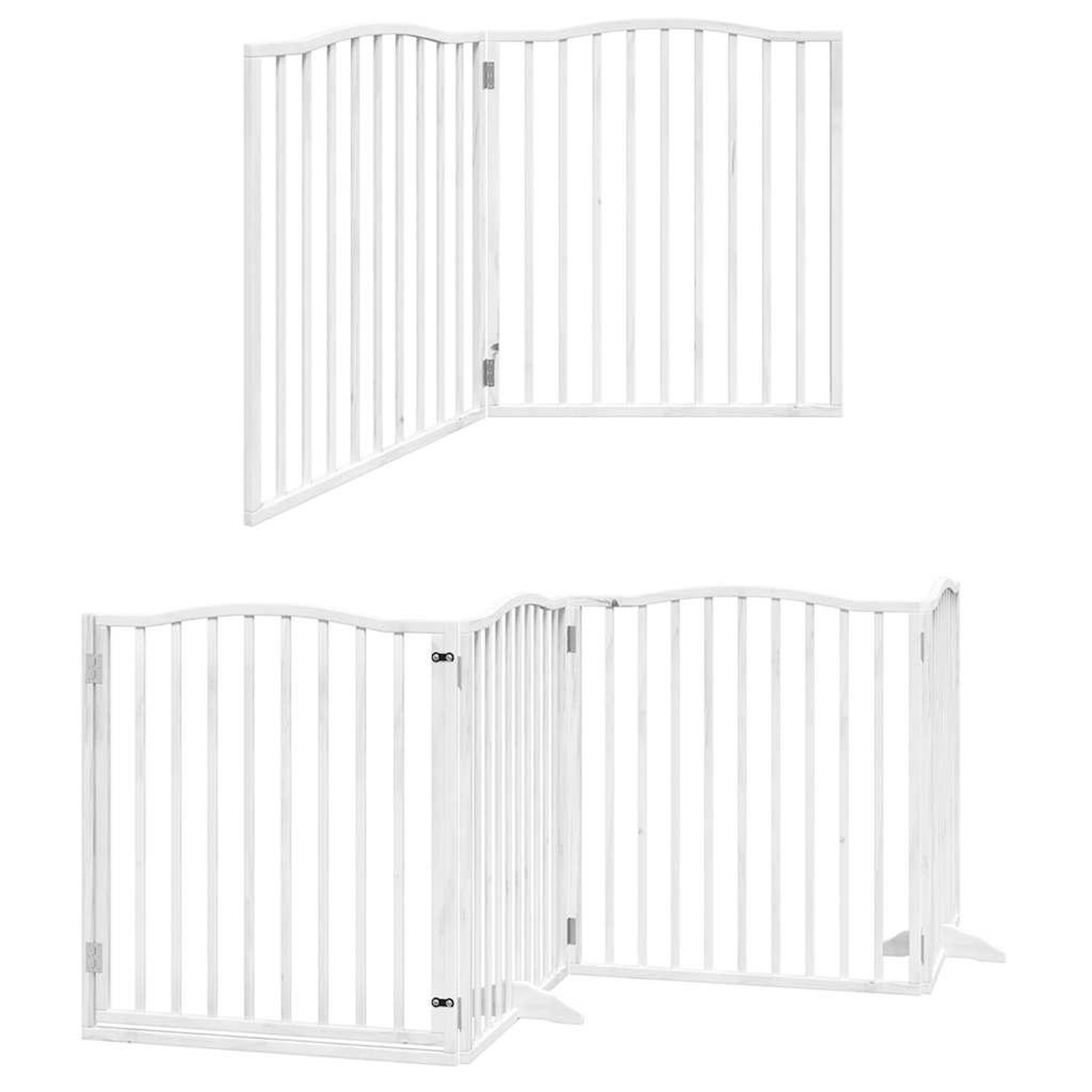 Voir la diapositive 3 : VIDAXL Barriere pour chien porte pliable 8panneaux blanc bois peuplier