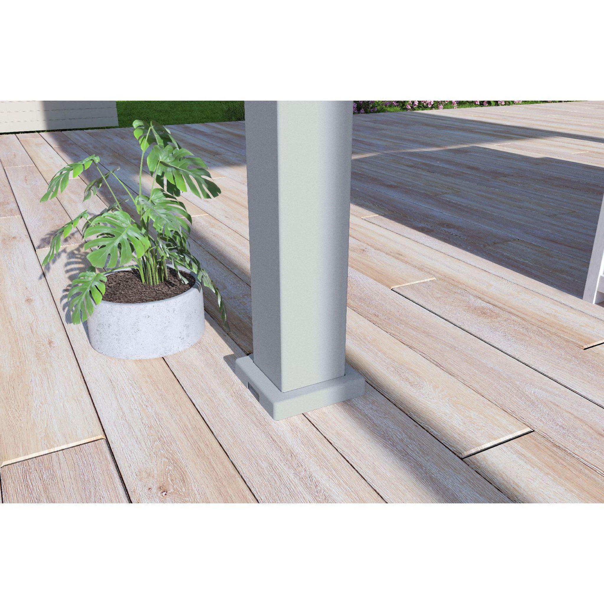 Voir la diapositive 9 : Pergola Bioclimatique autoportée - Aluminum Gris perle - 3x4m OMBREA®