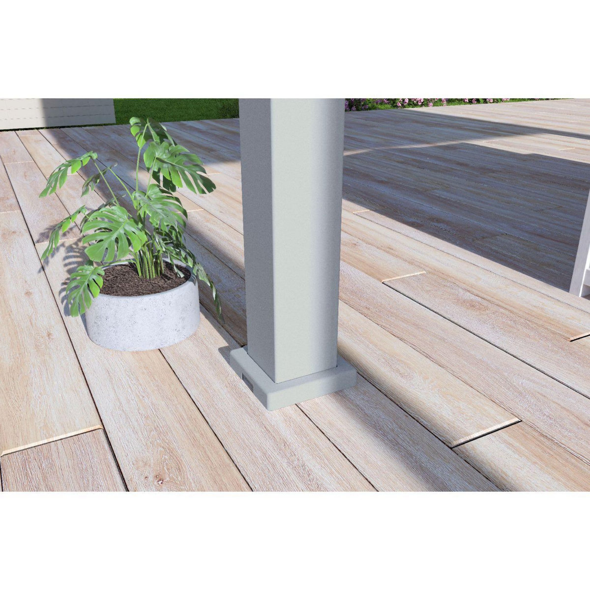 Pergola Bioclimatique autoportée - Aluminum Gris perle - 3x4m OMBREA®