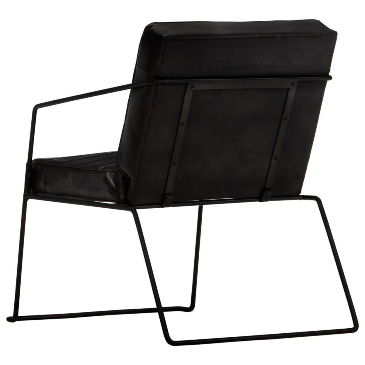 VIDAXL Fauteuil Noir Cuir veritable