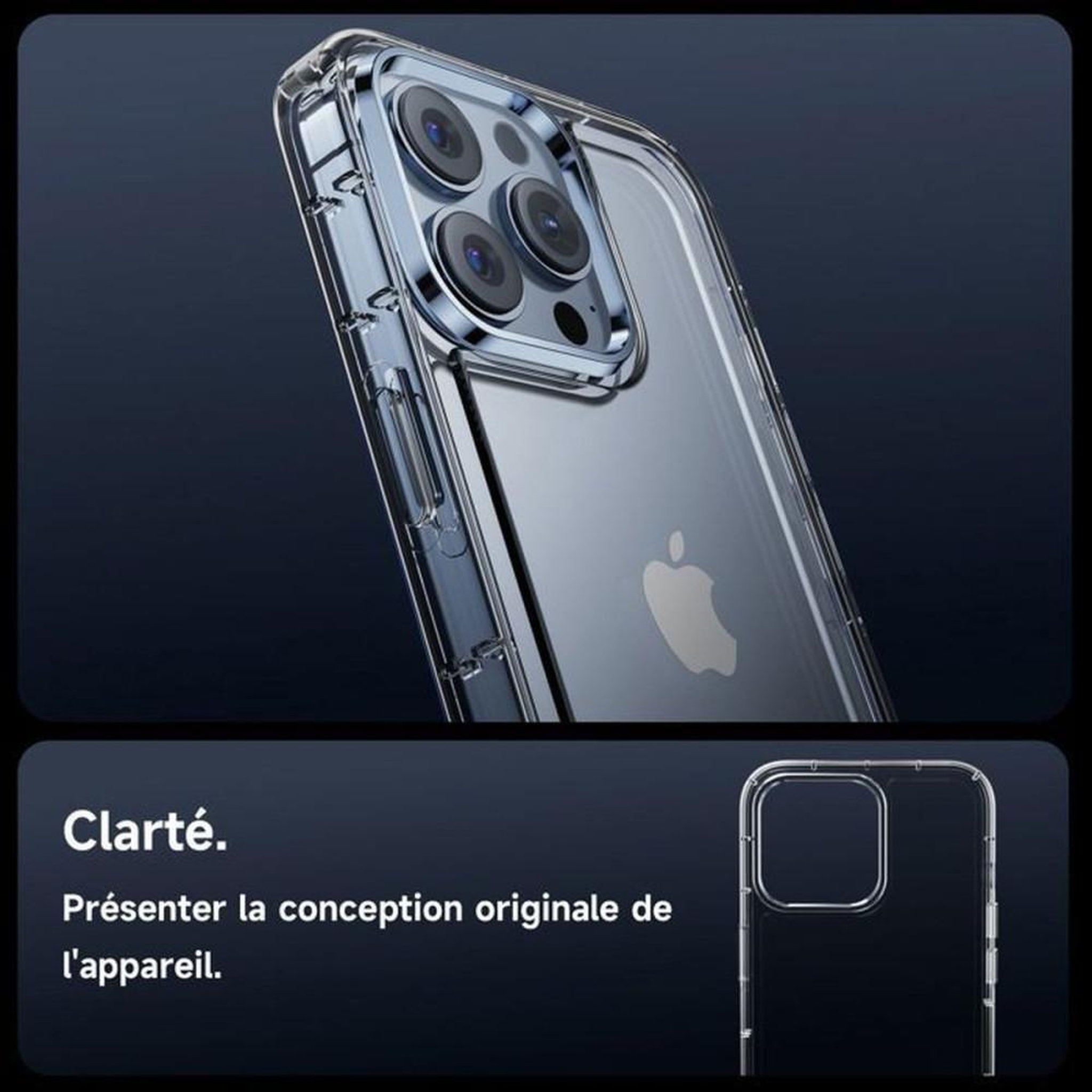 Voir la diapositive 4 : Coque de protection transparente antichoc pour iPhone 14, découpe précise appareil photo et accès facile aux boutons
