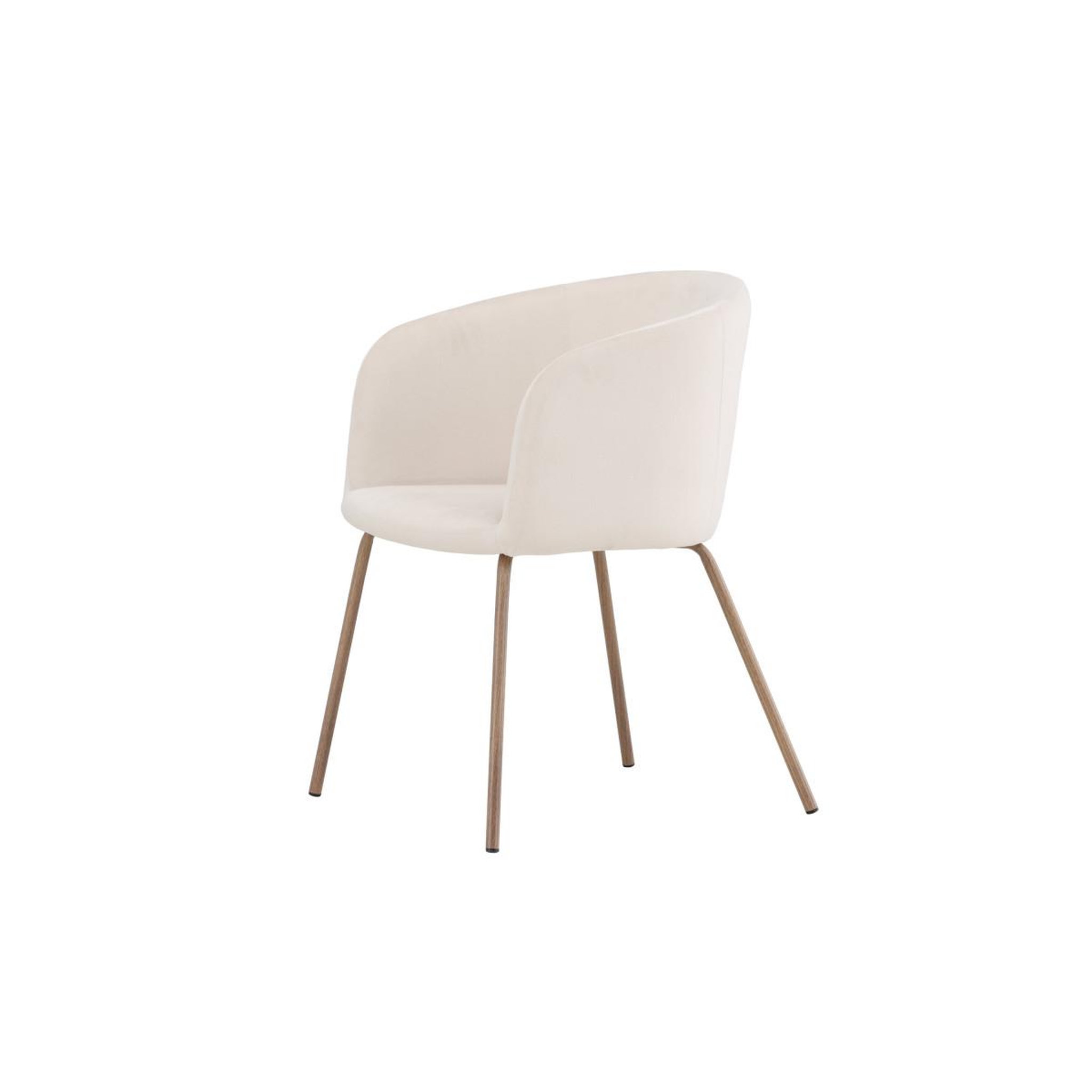 Voir la diapositive 4 : Paris Prix Chaise en velours  berit  78cm crème & naturel