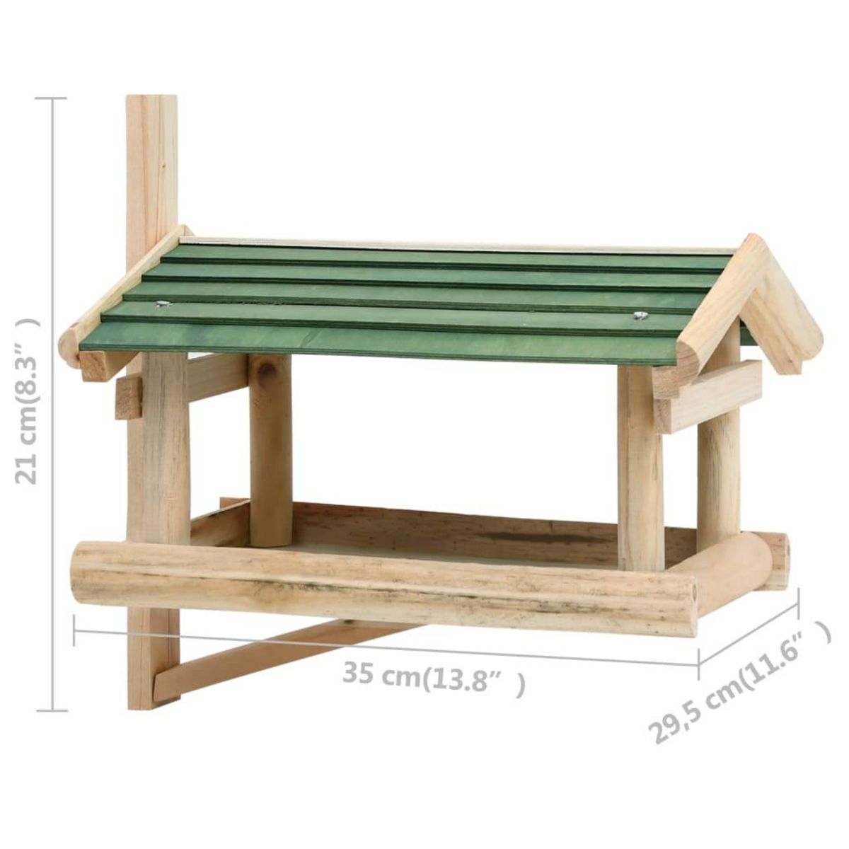 VIDAXL Mangeoire a oiseaux Bois de sapin 35x29,5x21 cm