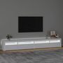 Voir la diapositive 3 : VIDAXL Meuble TV avec lumieres LED Blanc 270x35x40 cm