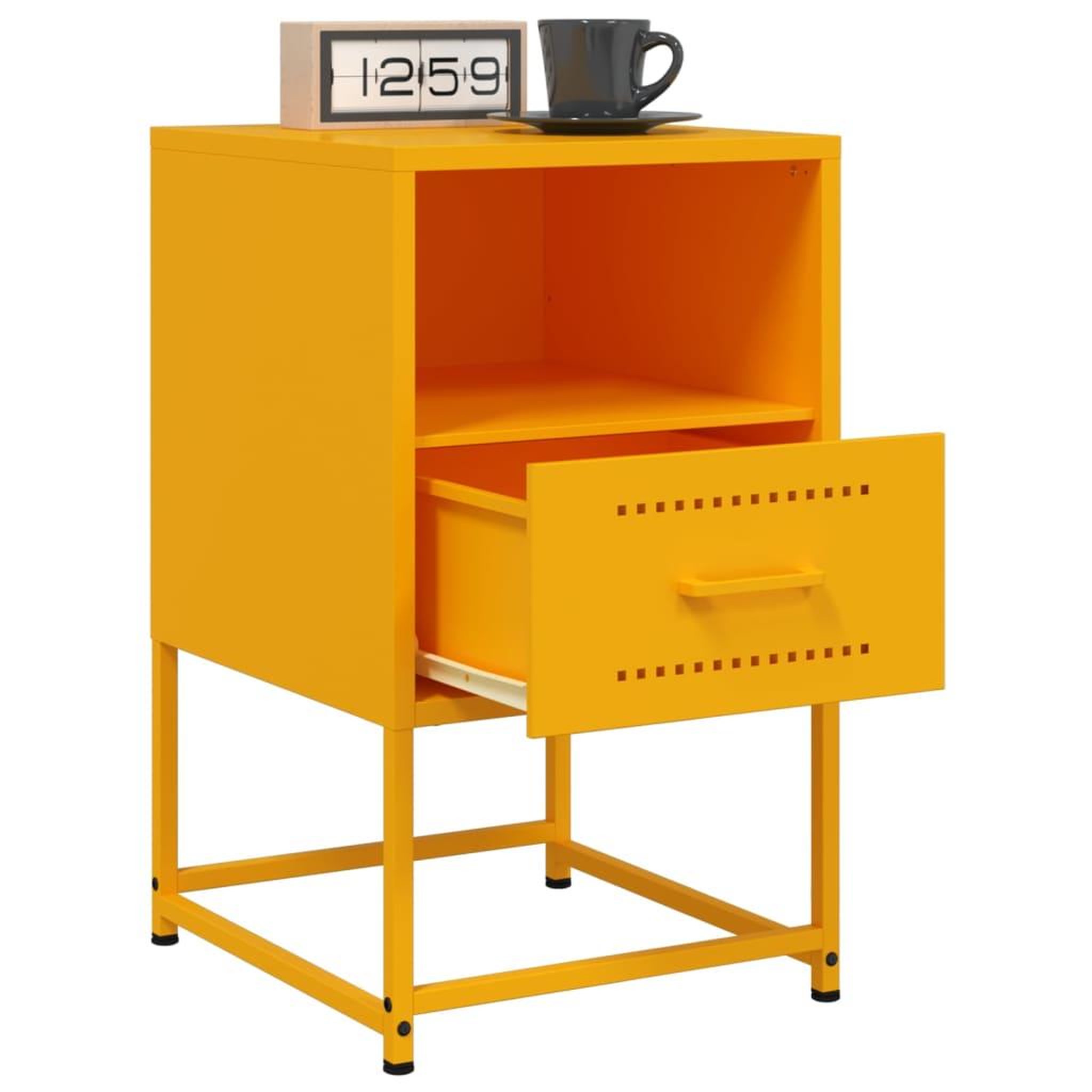 Voir la diapositive 5 : VIDAXL Table de chevet jaune moutarde 36x39x60,5 cm acier