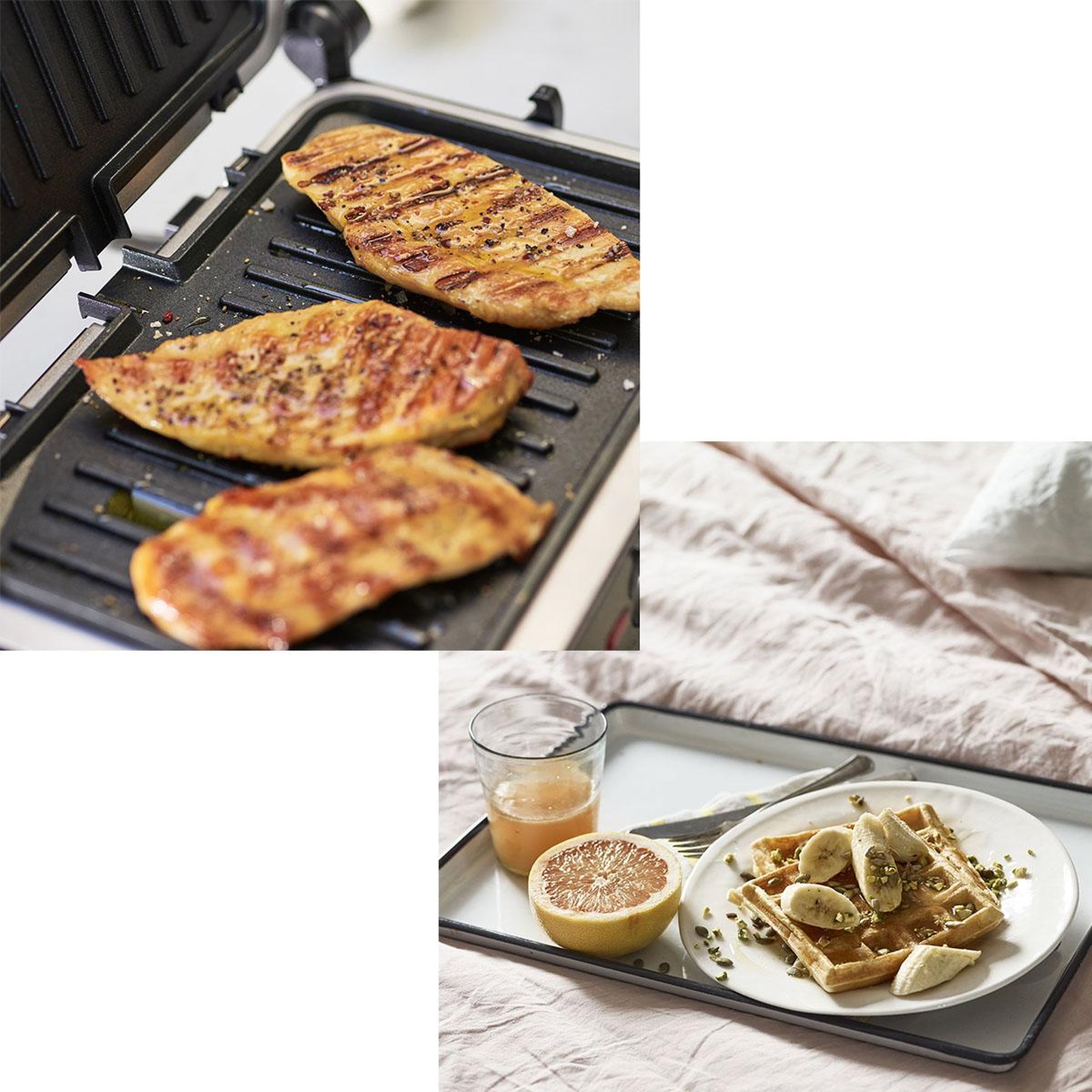 Voir la diapositive 6 : Cuisinart Grille, gaufres et omelette 1000w 880cm2 - grsm3e