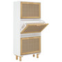 Voir la diapositive 2 : VIDAXL Armoire a chaussures Blanc 52x25x115 cm Bois d'ingenierie/rotin