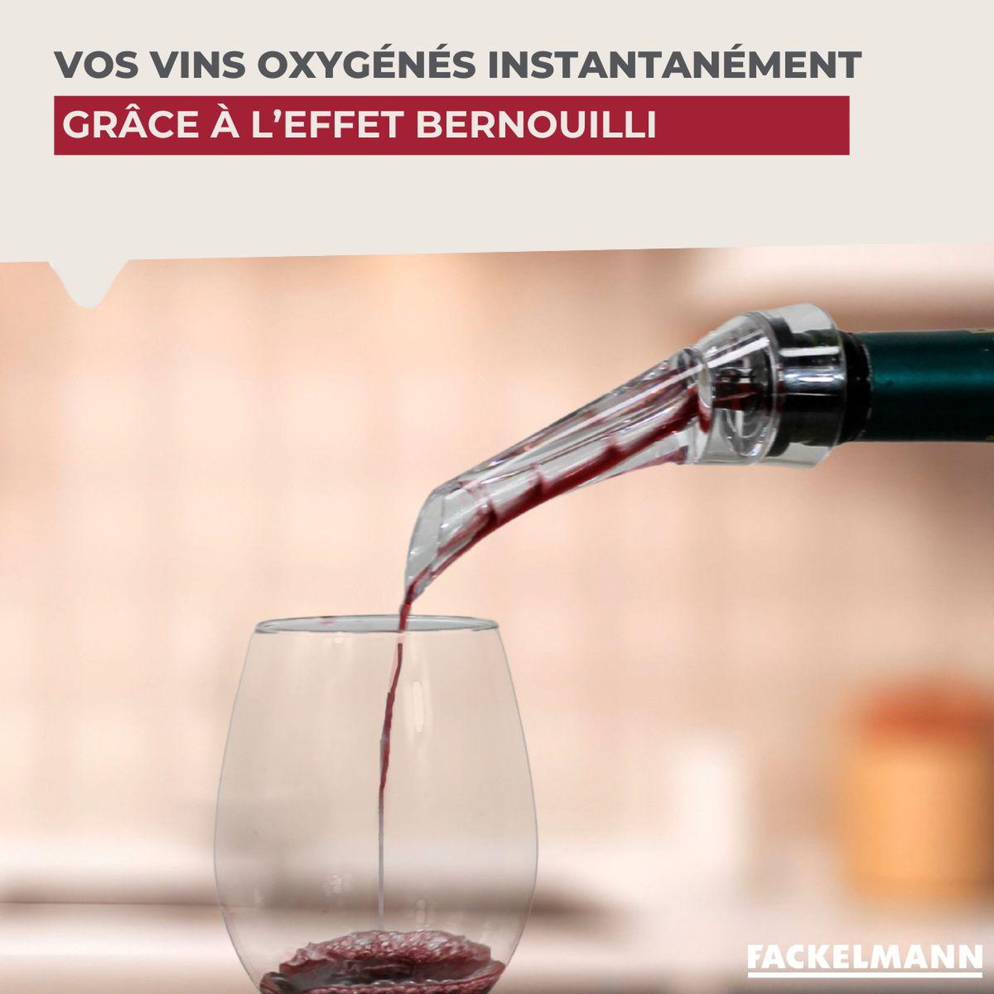 Voir la diapositive 5 : Fackelmann Bouchon verseur et aérateur de vin fackelmann bar concept