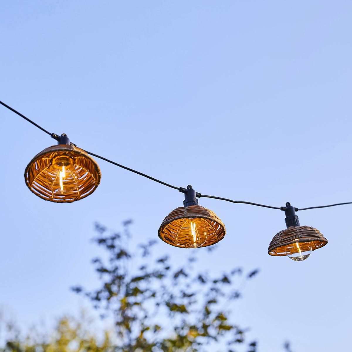 Lumisky Guirlande lumineuse extérieur connectable COTTAGE Beige Poly rotin 5.70m