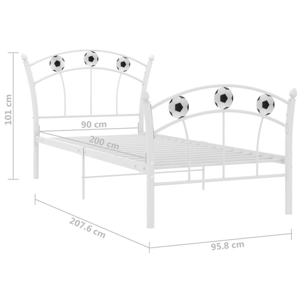 VIDAXL Cadre de lit sans matelas blanc metal 90x200 cm