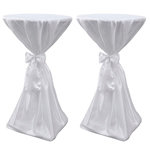 VIDAXL Housse de table blanche avec ruban 60 cm 2 pieces