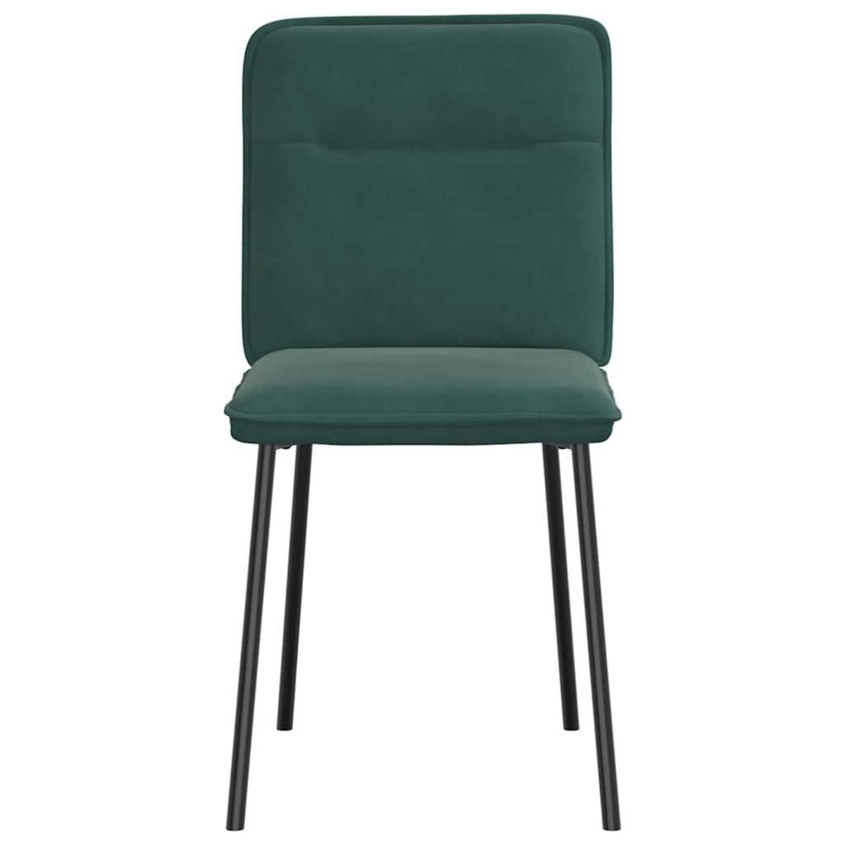 VIDAXL Chaises a manger lot de 4 Vert fonce Velours