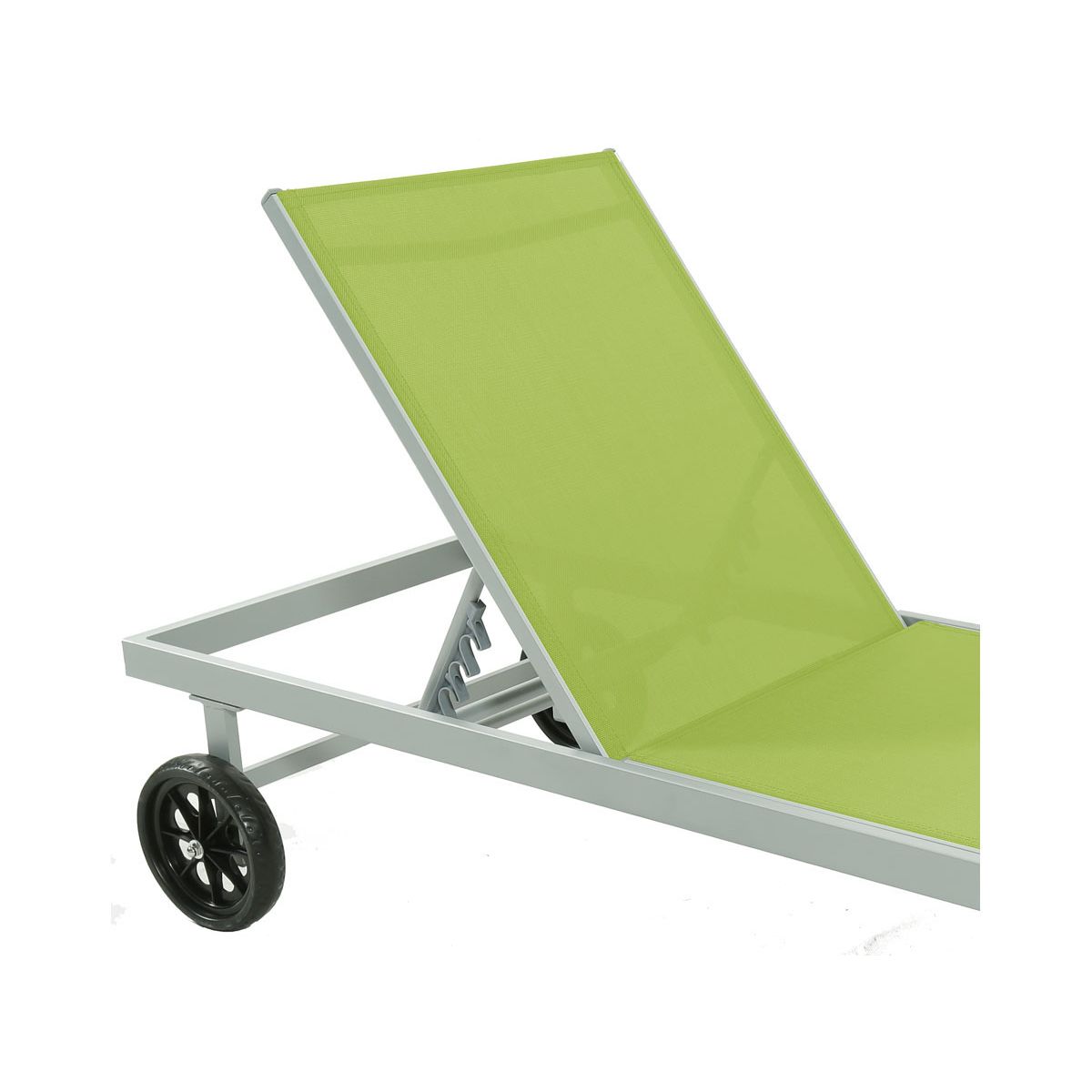 Habitat et Jardin Bain de soleil Alu / Textilene  Bella  avec roues - Vert