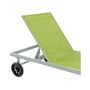 Voir la diapositive 2 : Habitat et Jardin Bain de soleil Alu / Textilene  Bella  avec roues - Vert