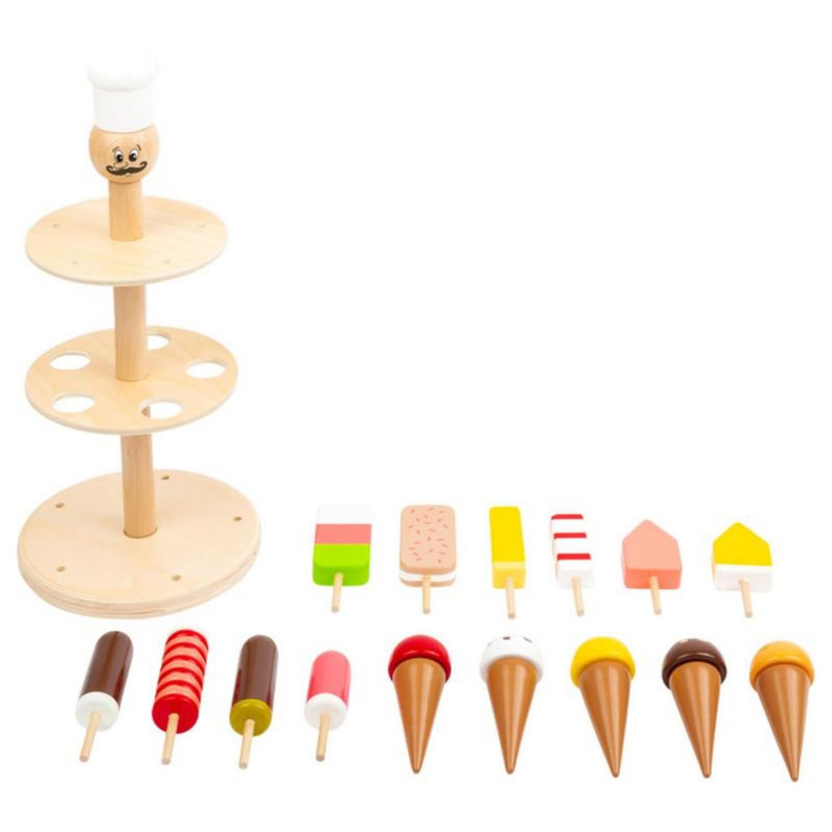 SMALL FOOT Small Foot - Wooden Luigi Ice Cream Stand, 16 pcs. 11488