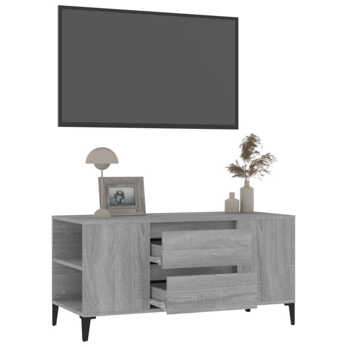 VIDAXL Meuble TV Sonoma gris 102x44,5x50 cm Bois d'ingenierie