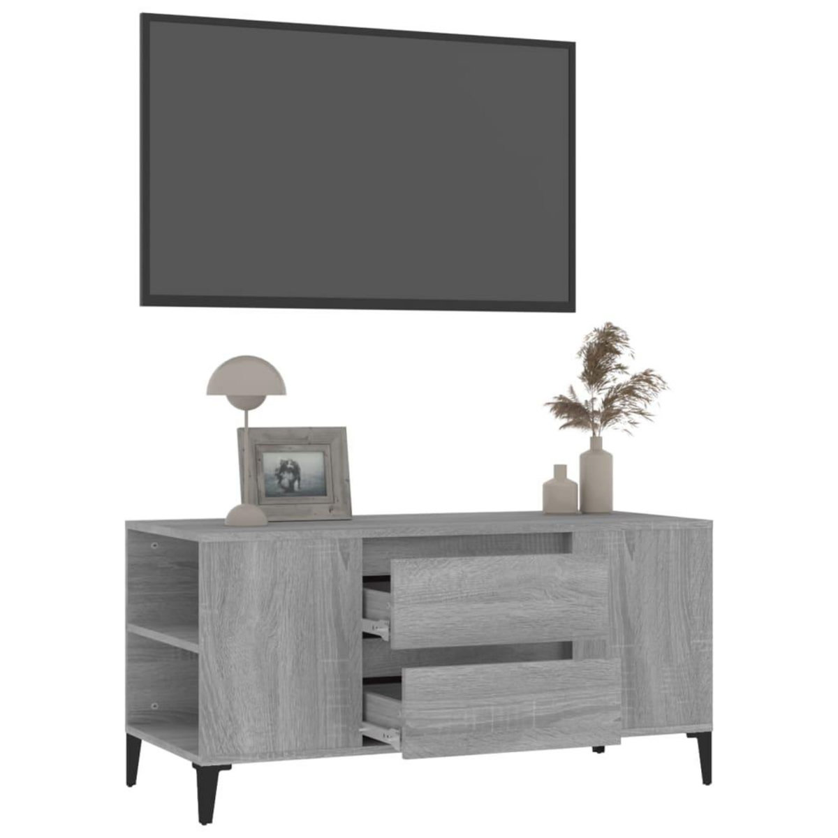 VIDAXL Meuble TV Sonoma gris 102x44,5x50 cm Bois d'ingenierie
