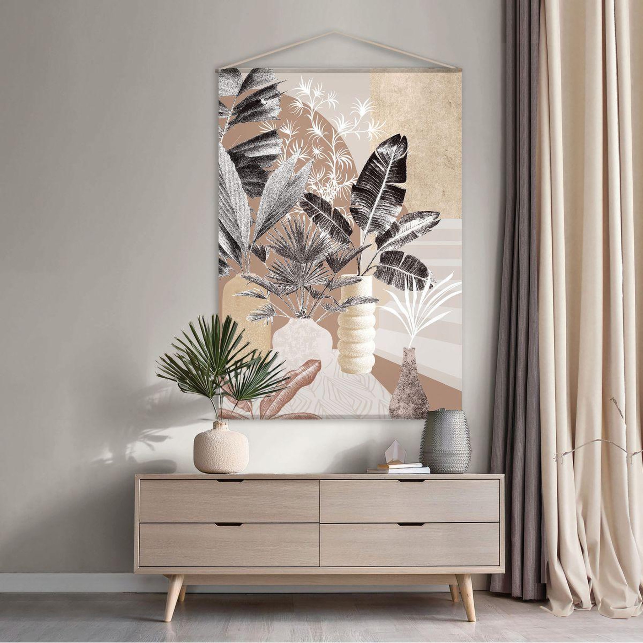 Voir la diapositive 2 : ENJOY HOME Toile murale à suspendre  florale  90x130cm multicolore