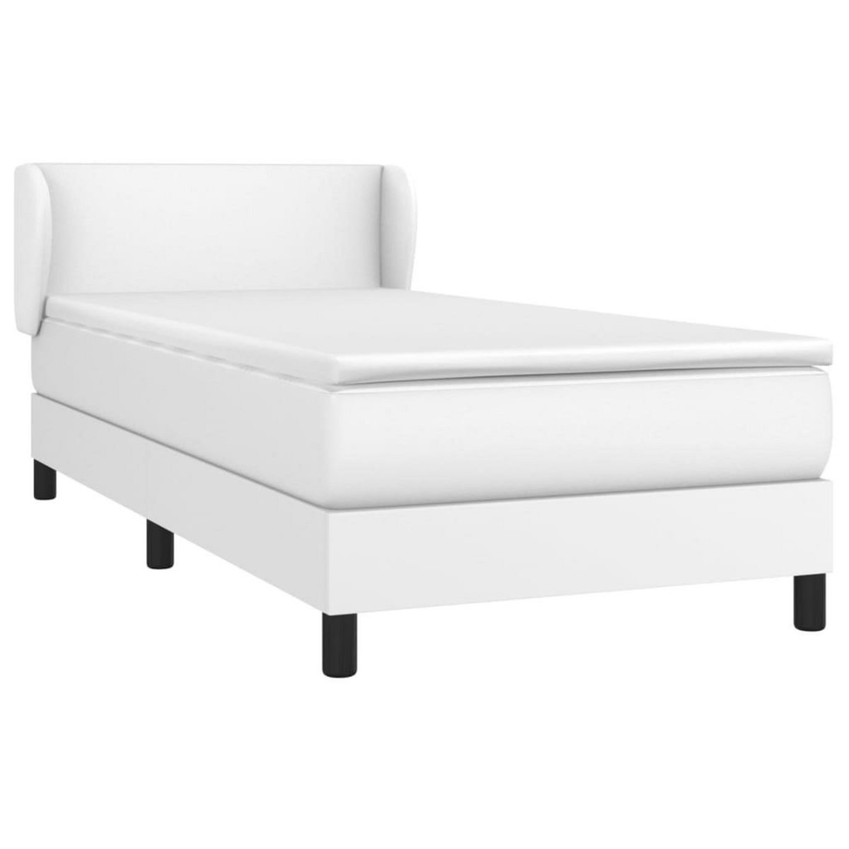 VIDAXL Sommier a lattes de lit avec matelas Blanc 80x200 cm Similicuir