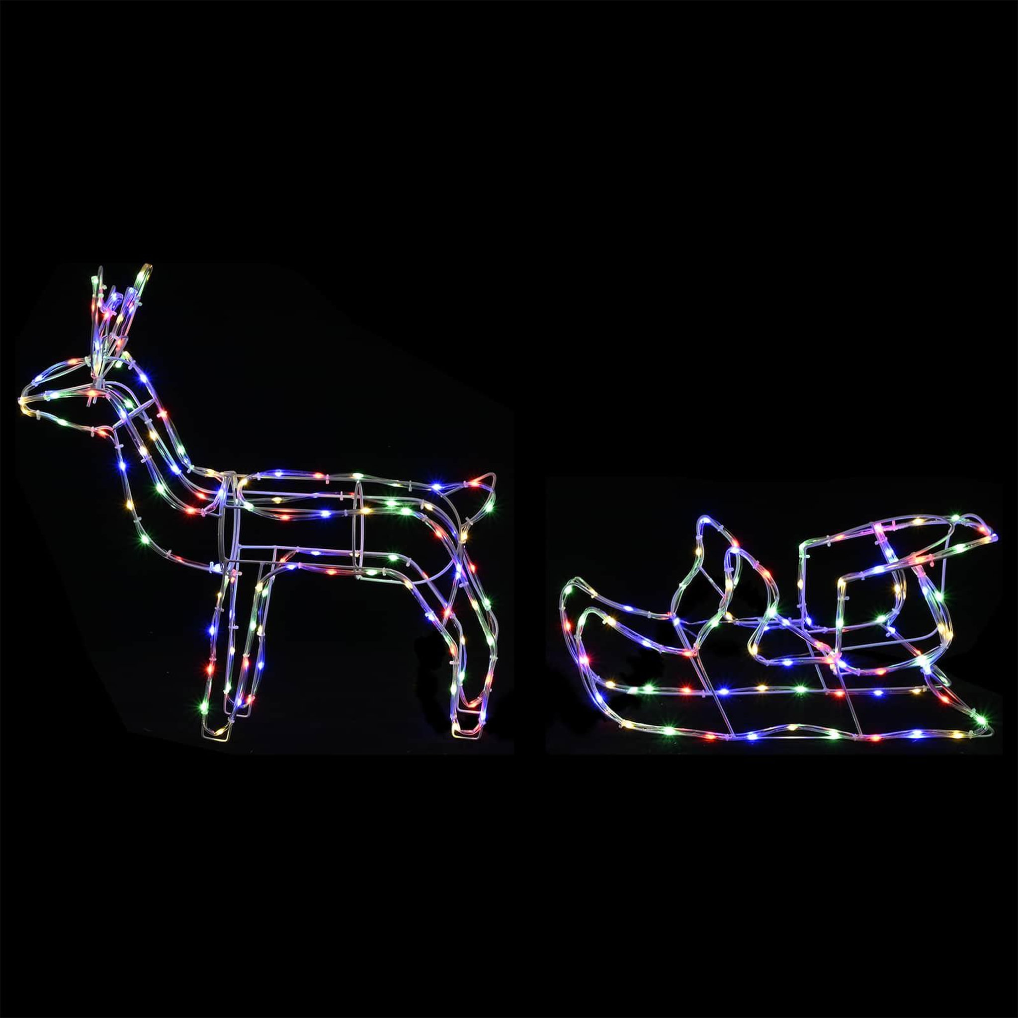 Voir la diapositive 5 : VIDAXL Decoration de Noël en renne et traîneau LOVIISA 240 LED