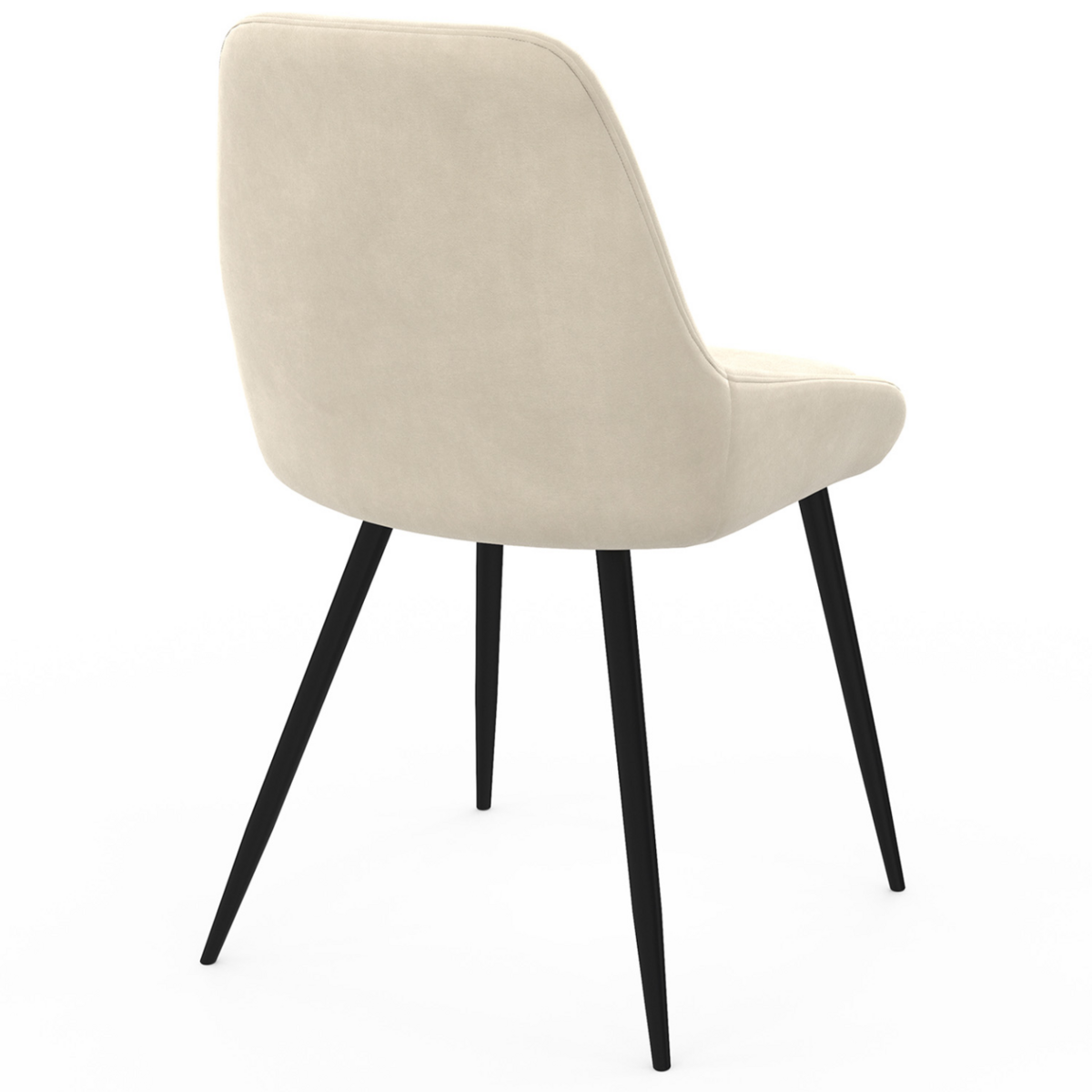 ID MARKET Lot de 4 chaises THALYA en velours beige avec accoudoirs