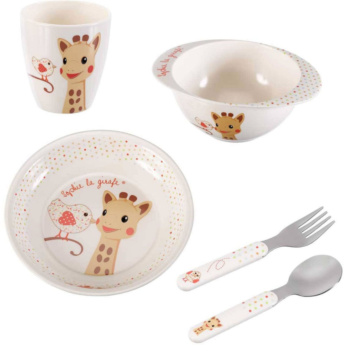 VULLI Set repas en mélamine Sophie la Girafe
