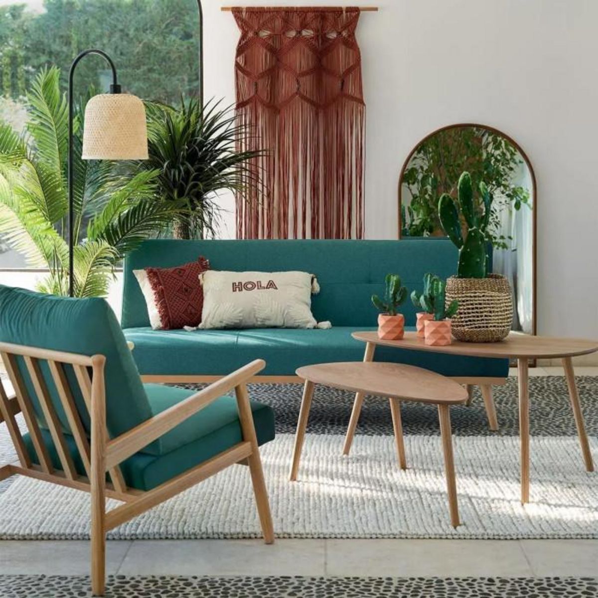 ATMOSPHERA Lampadaire Design  Alicante  159cm Beige & Noir