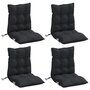 Voir la diapositive 3 : VIDAXL Coussins de chaise a dossier bas lot de 4 noir tissu oxford