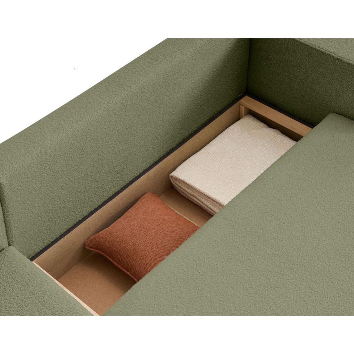 BEST MOBILIER Topaze - canapé d'angle réversible - 4 places - convertible avec coffre - en tissu bouclette