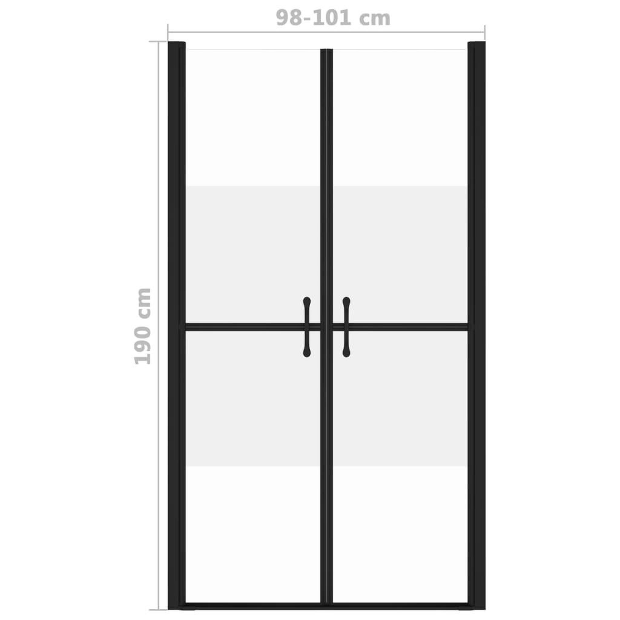 Voir la diapositive 6 : VIDAXL Porte de douche ESG demi-depoli (98-101)x190 cm
