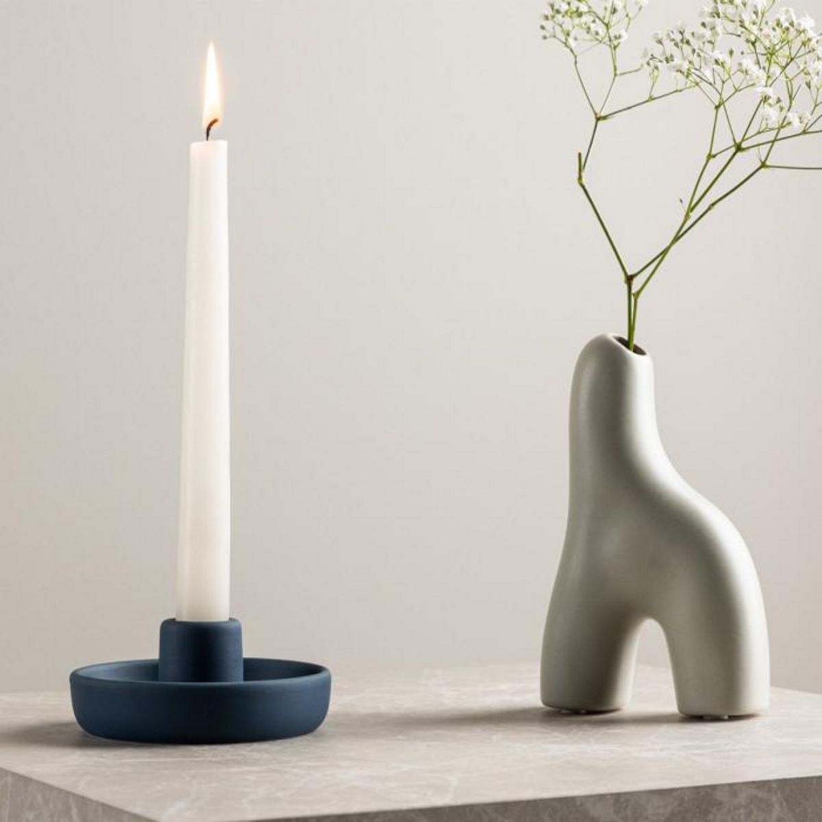 Paris Prix Bougeoir en Céramique  Otis  11cm Bleu Foncé