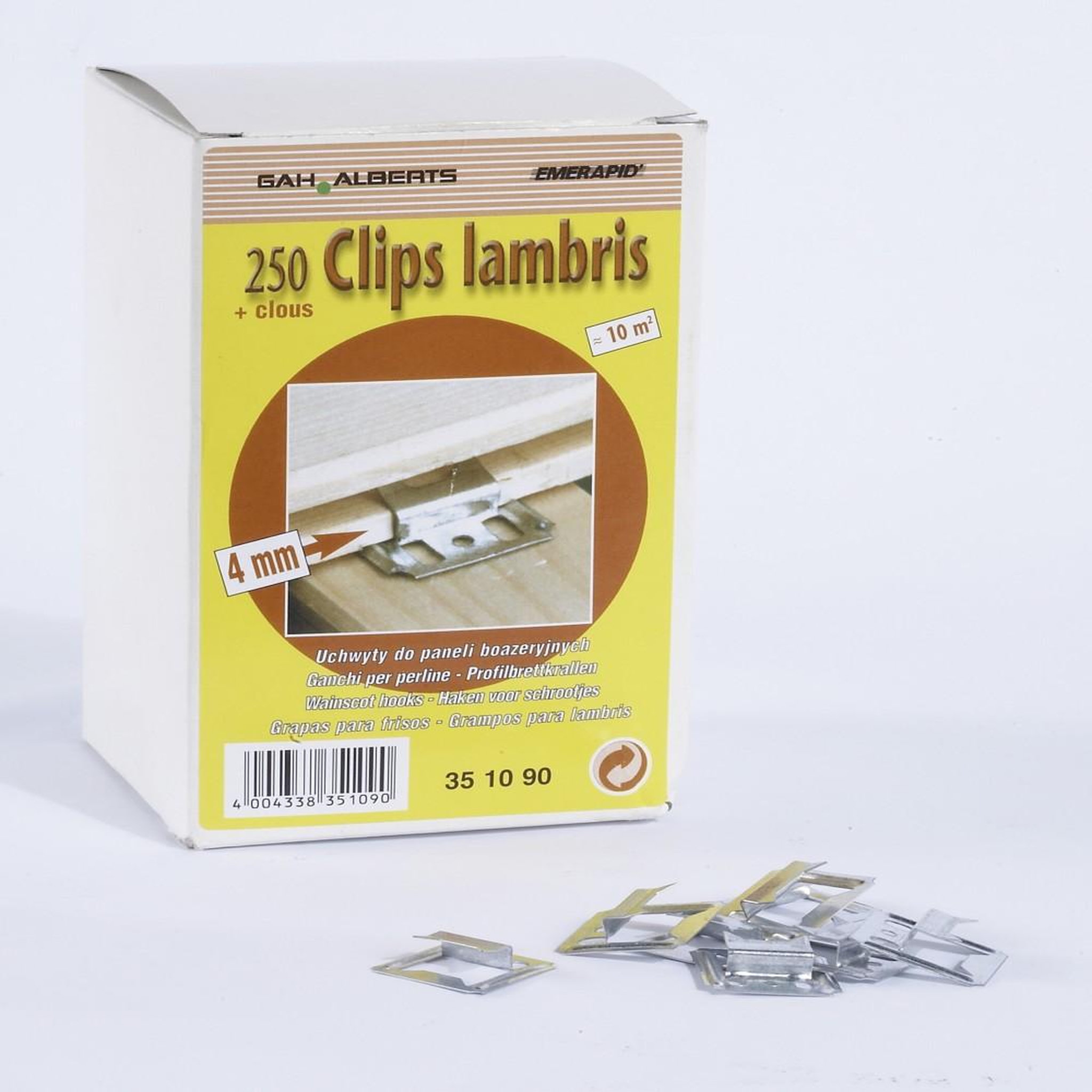 CENTRALE BRICO Lot de 250 clips + clous pour lambris bois