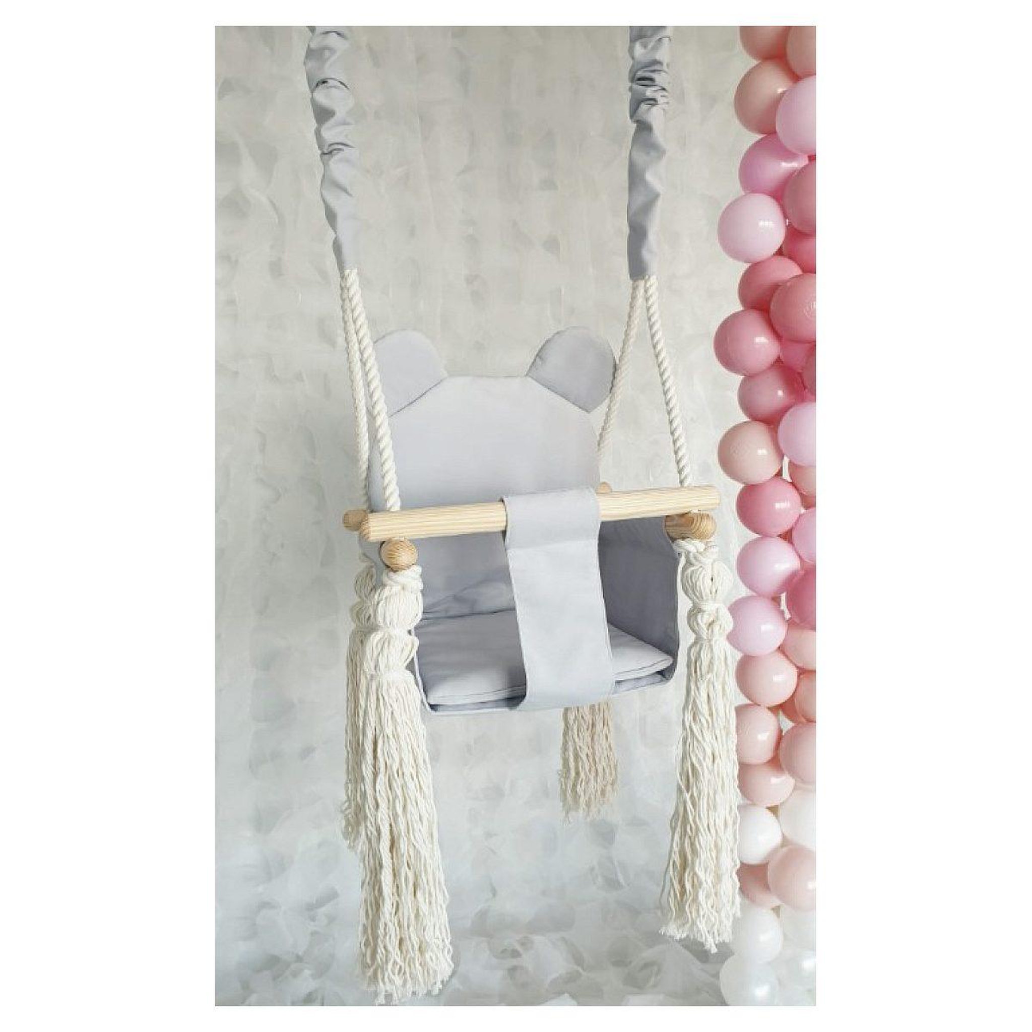 Voir la diapositive 2 : MONIO FOR KIDS Balançoire ours gris clair