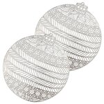 FEERIC LIGHT & CHRISTMAS Lot de 2 sets de table boule de Noël. Coloris disponibles : Gris