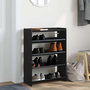 Voir la diapositive 3 : VIDAXL Etagere a chaussures noir 60x25x81 cm bois d'ingenierie