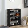 Voir la diapositive 3 : VIDAXL Etagere a chaussures noir 60x25x81 cm bois d'ingenierie
