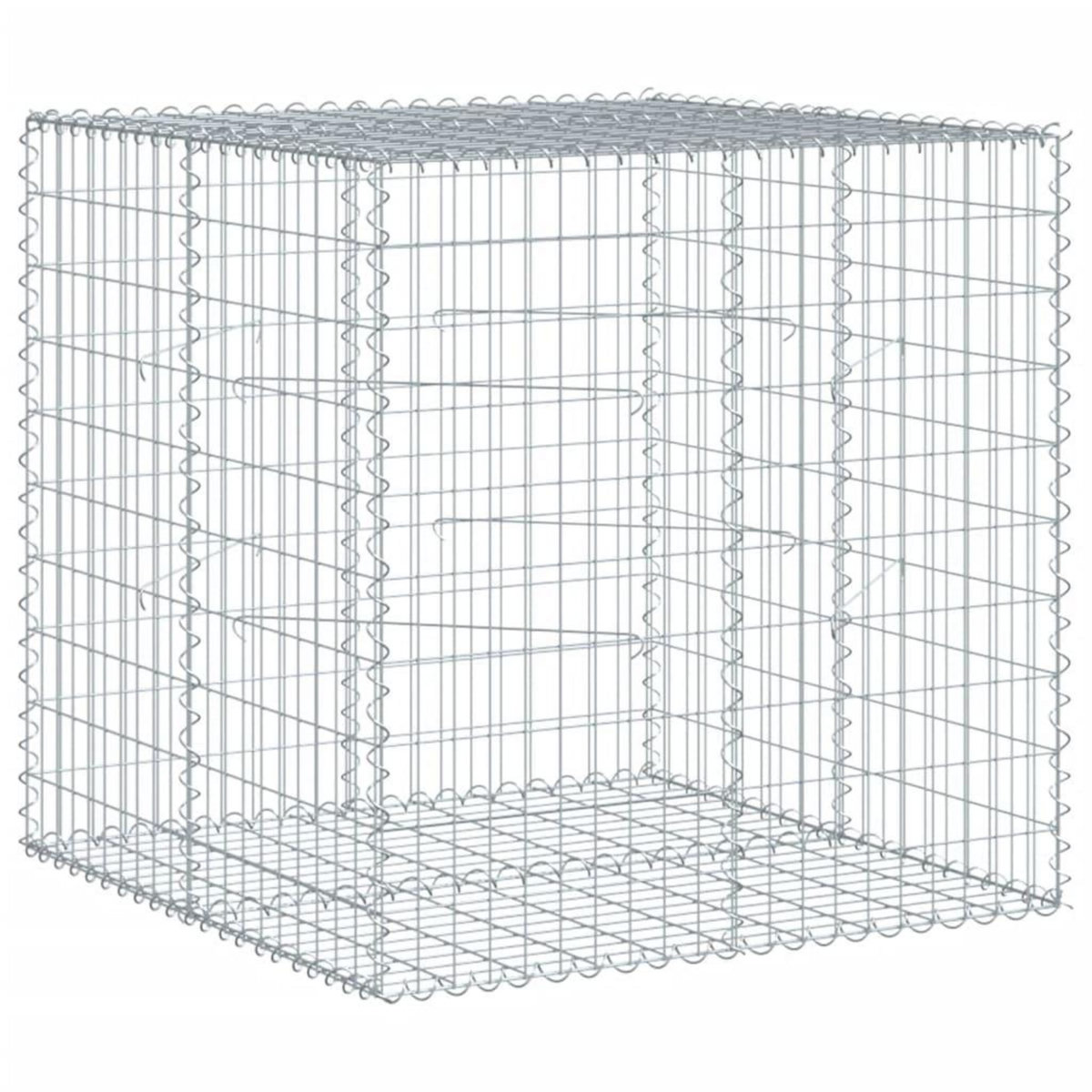 VIDAXL Panier gabion avec couvercle 100x100x100 cm fer galvanise