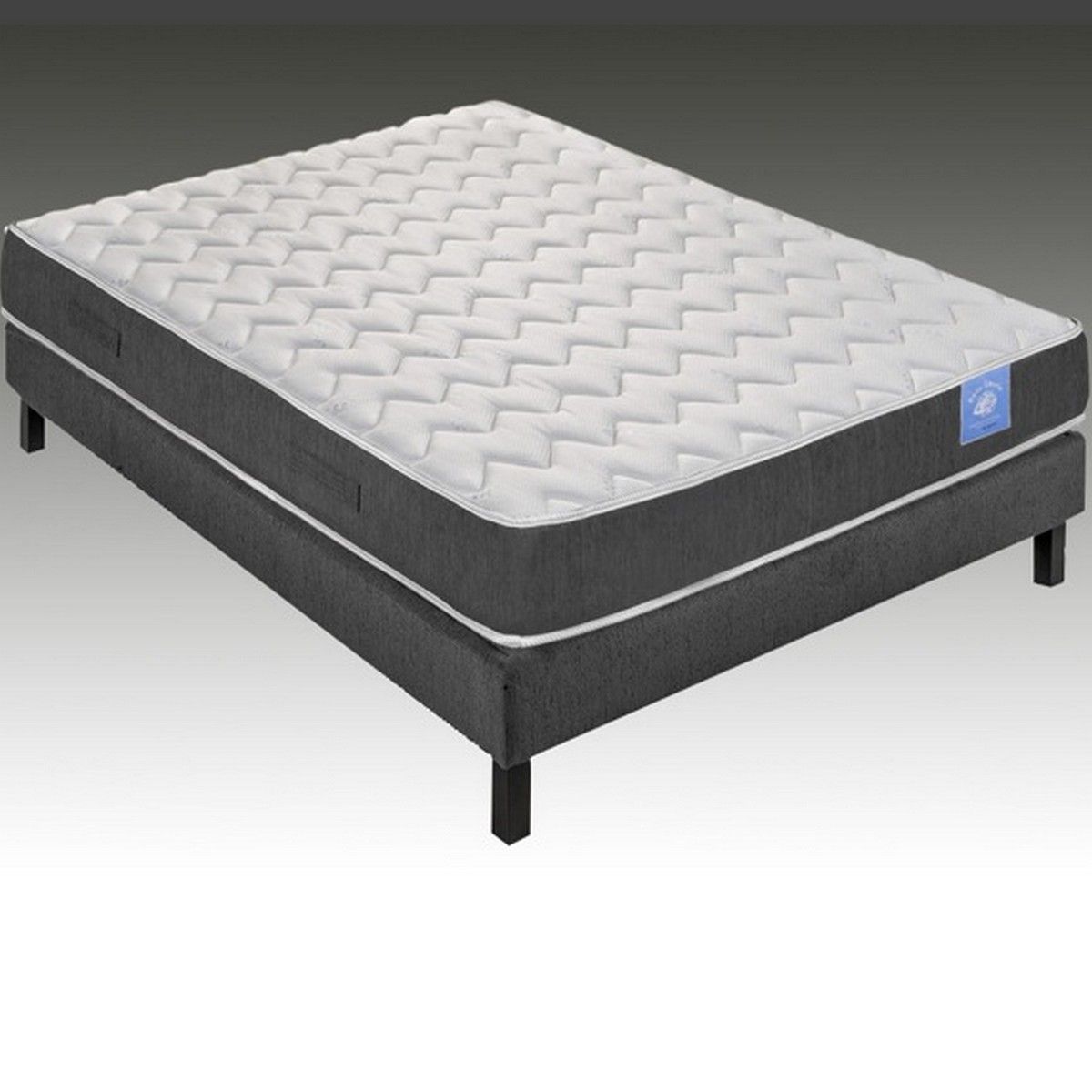 BELLE LITERIE BENOIST 140x190 cm : matelas latex/mousse HR SHIELD + sommier VAUBAN + pieds