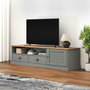 Voir la diapositive 1 : VIDAXL Meuble TV VIGO gris 156x40x40 cm bois massif de pin