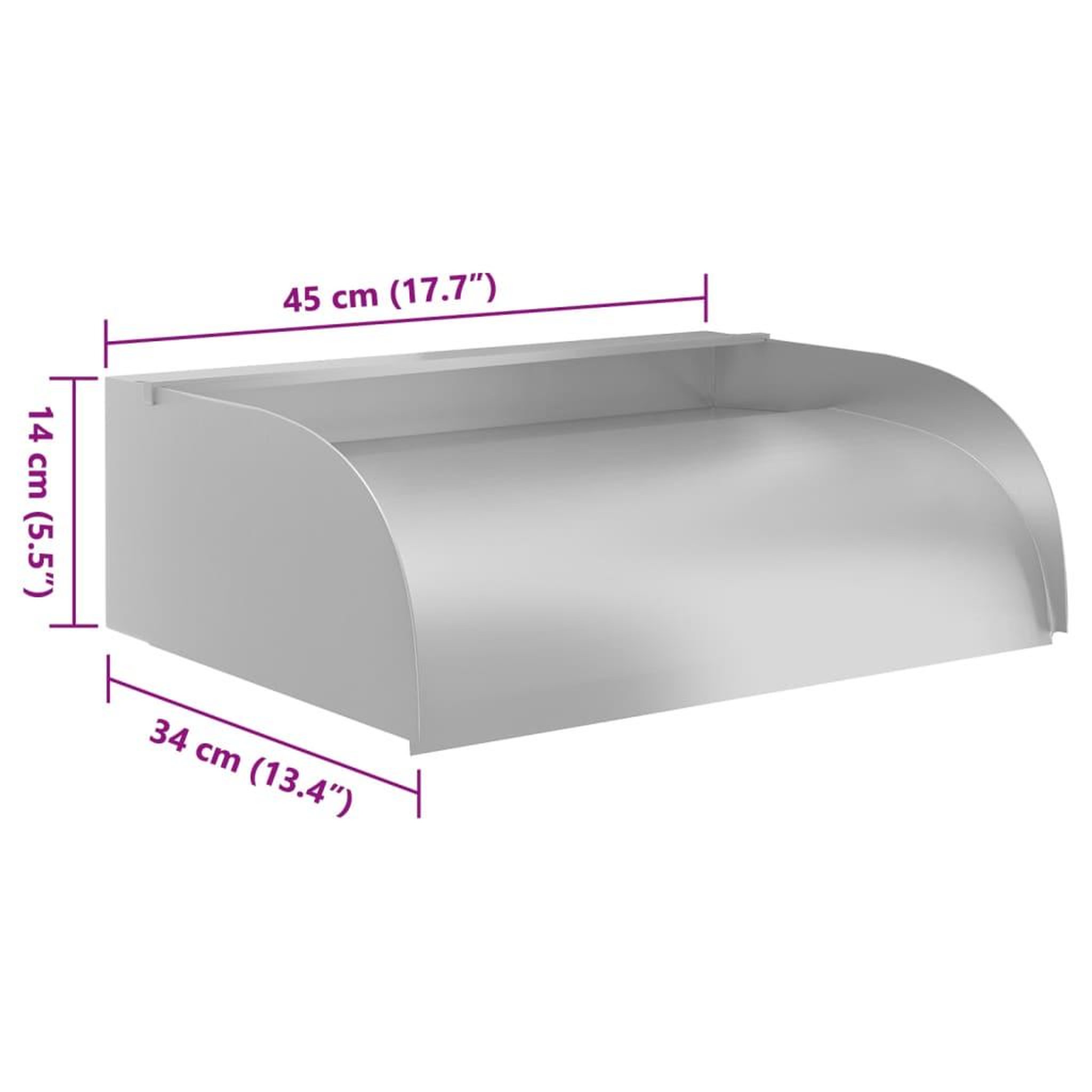 Voir la diapositive 6 : VIDAXL Cascade avec LED 45x34x14 cm Acier inoxydable 304