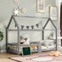 Voir la diapositive 2 : MERAX Lit cabane enfant 90 x 200 cm avec sommier