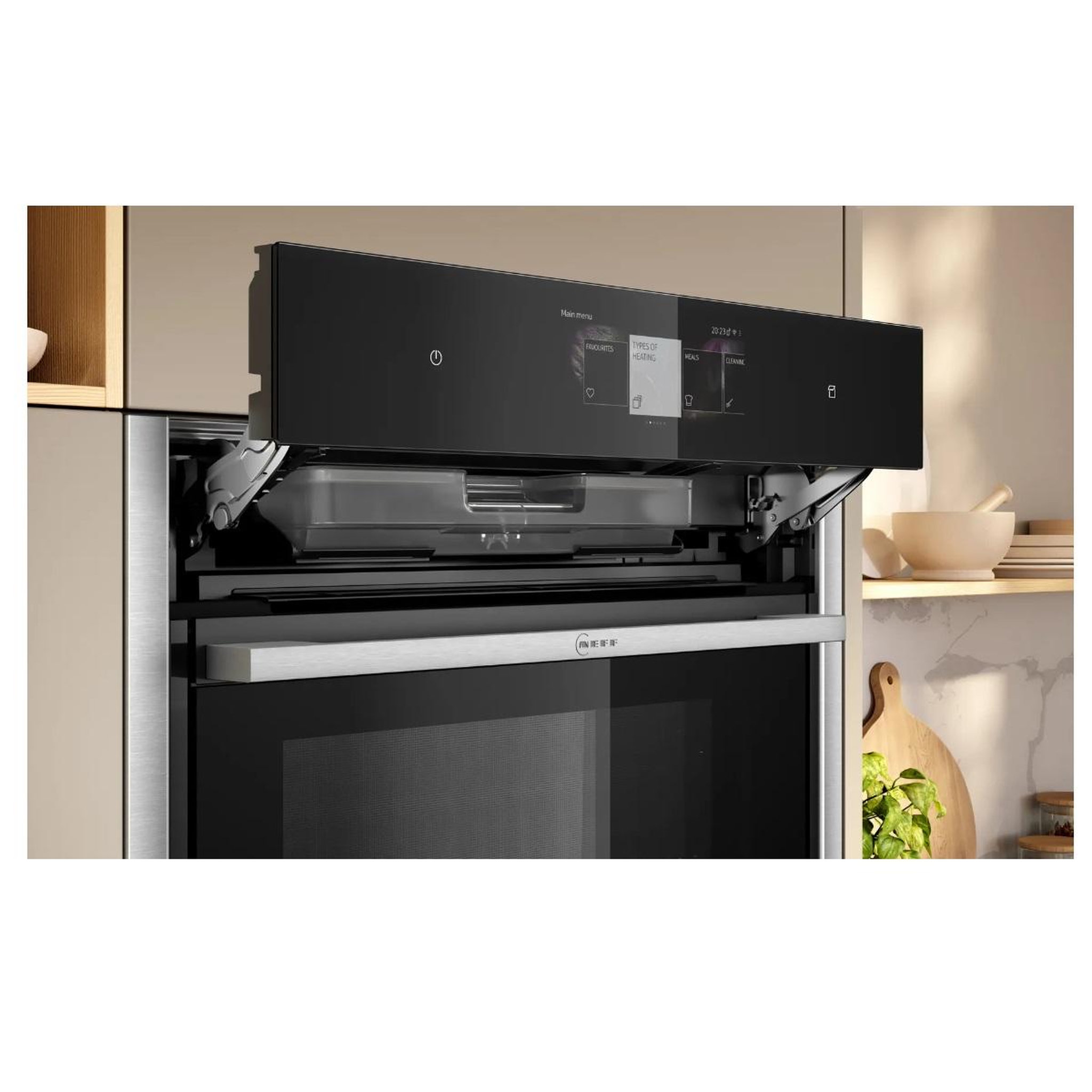 Voir la diapositive 5 : Neff Four intégrable combi vapeur 71l 60cm a+ ecoclean noir - b64ft33n0