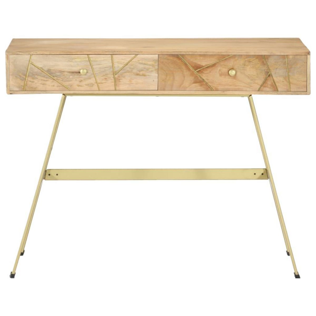 VIDAXL Bureau avec tiroirs 100x55x75 cm bois solide de manguier