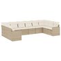 Voir la diapositive 2 : VIDAXL Salon de jardin avec coussins 10 pcs beige resine tressee