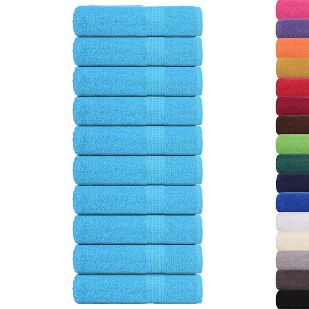 VIDAXL Serviettes de bain 10pcs turquoise 100x150cm 360g m² 100% coton