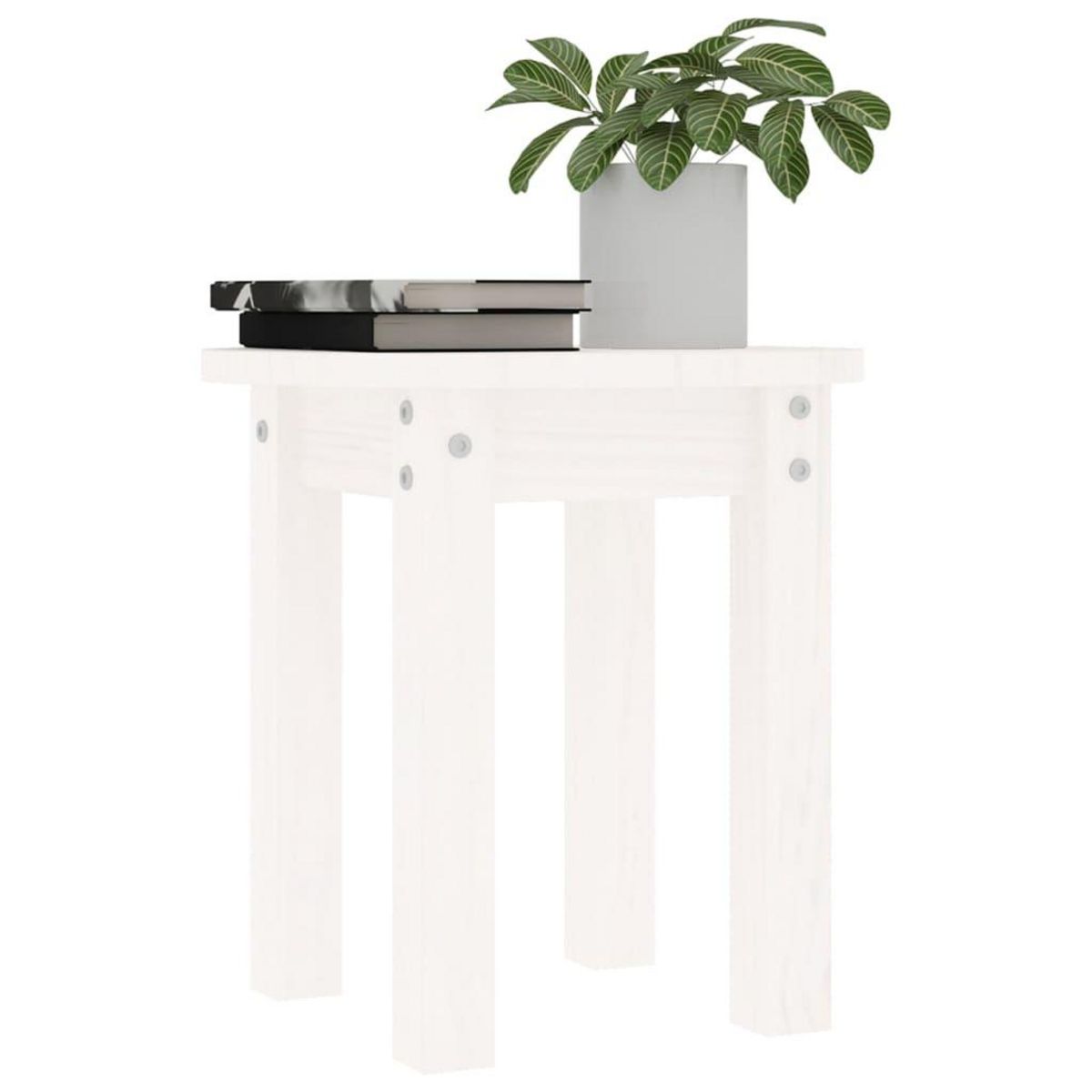 VIDAXL Table basse Blanc Ø 35x35 cm Bois massif de pin