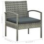 Voir la diapositive 6 : VIDAXL Salon de jardin 4 pcs avec coussins resine tressee gris