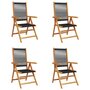 Voir la diapositive 2 : VIDAXL Chaises inclinables de jardin lot de 4 noir bois massif acacia